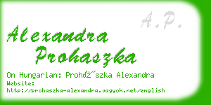 alexandra prohaszka business card